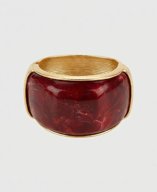 
Resin Cuff Bracelet in BURGUNDY view 2