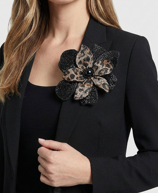 
Large Flower Leopard Crystal Brooch/Hairclip in LEOPARD view 1