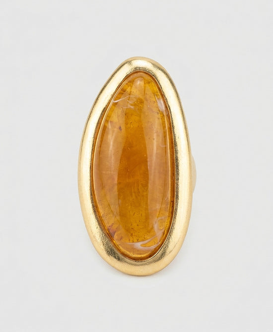
Natural Stone Large Oval Ring in GOLD view 2