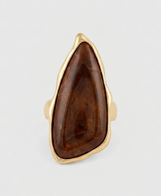 
Natural Stone Large Abstract Ring in BROWN view 2