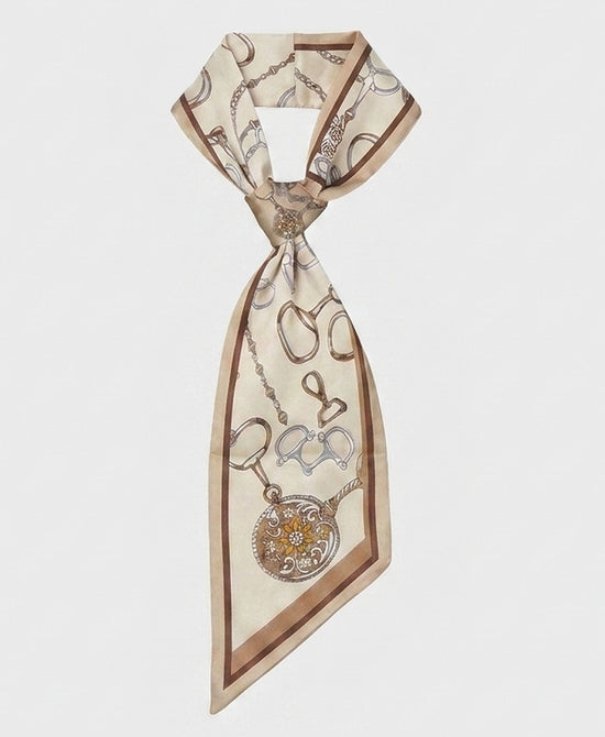 
Printed Scarf in BROWN/GOLD view 2