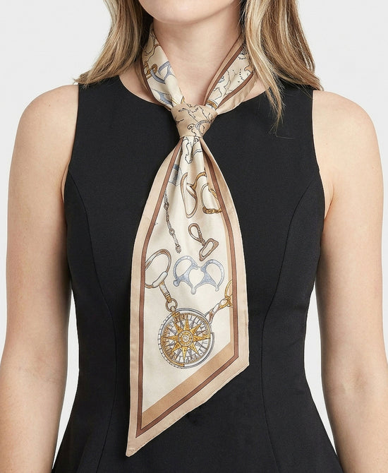 
Printed Scarf in BROWN/GOLD view 1