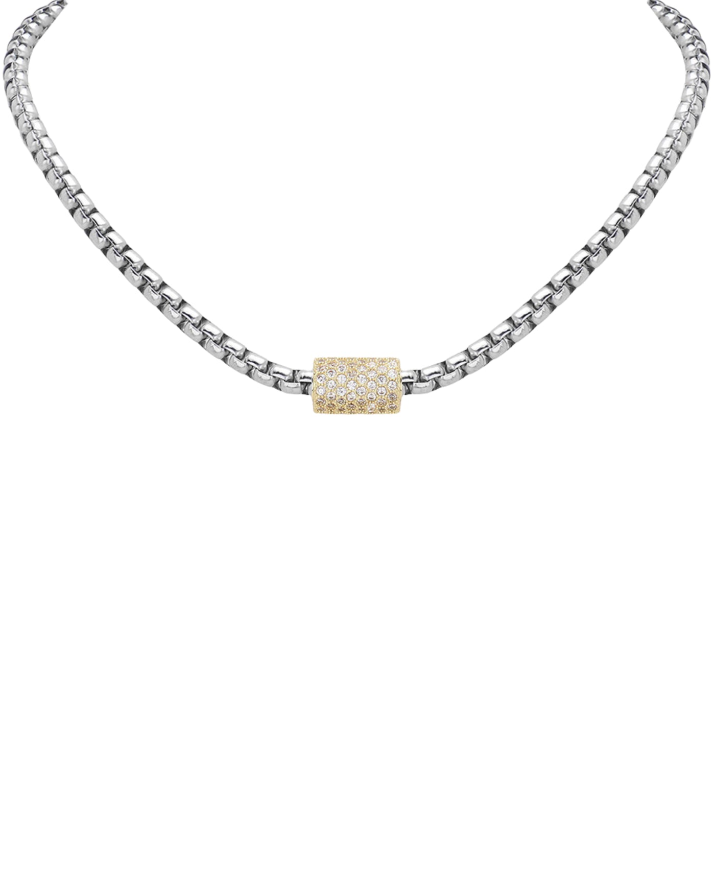 Cubic Zirconia Cylinder Stone Magnetic Necklace view 1