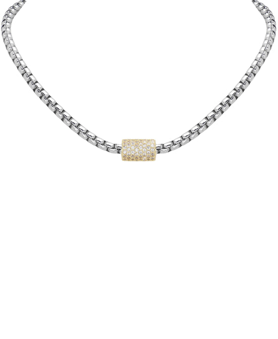 Cubic Zirconia Cylinder Stone Magnetic Necklace view 