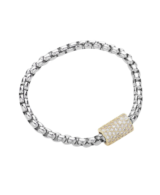 Cubic Zirconia Cylinder Stone Magnetic Bracelet view 