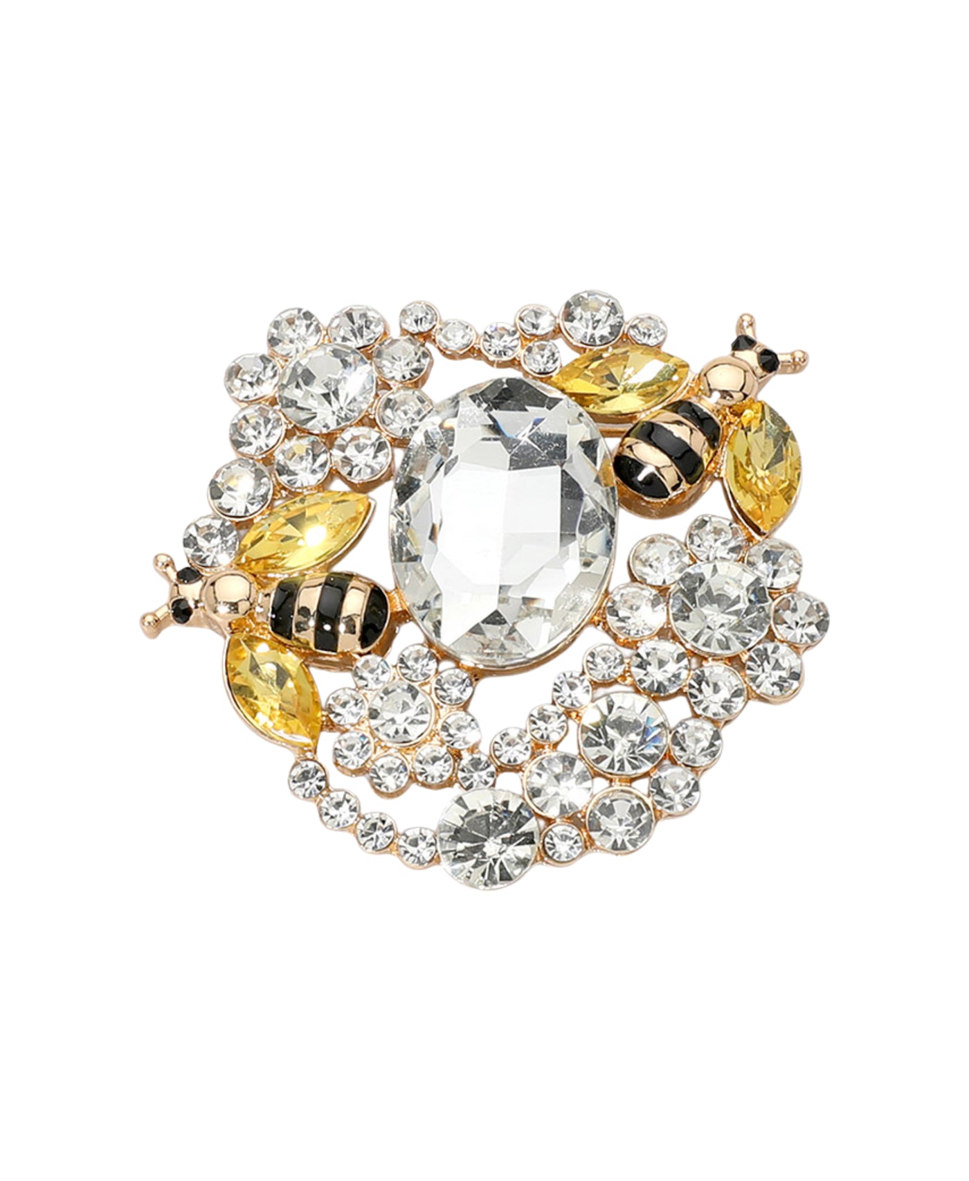 Crystal Brooch w/ Bees view 1