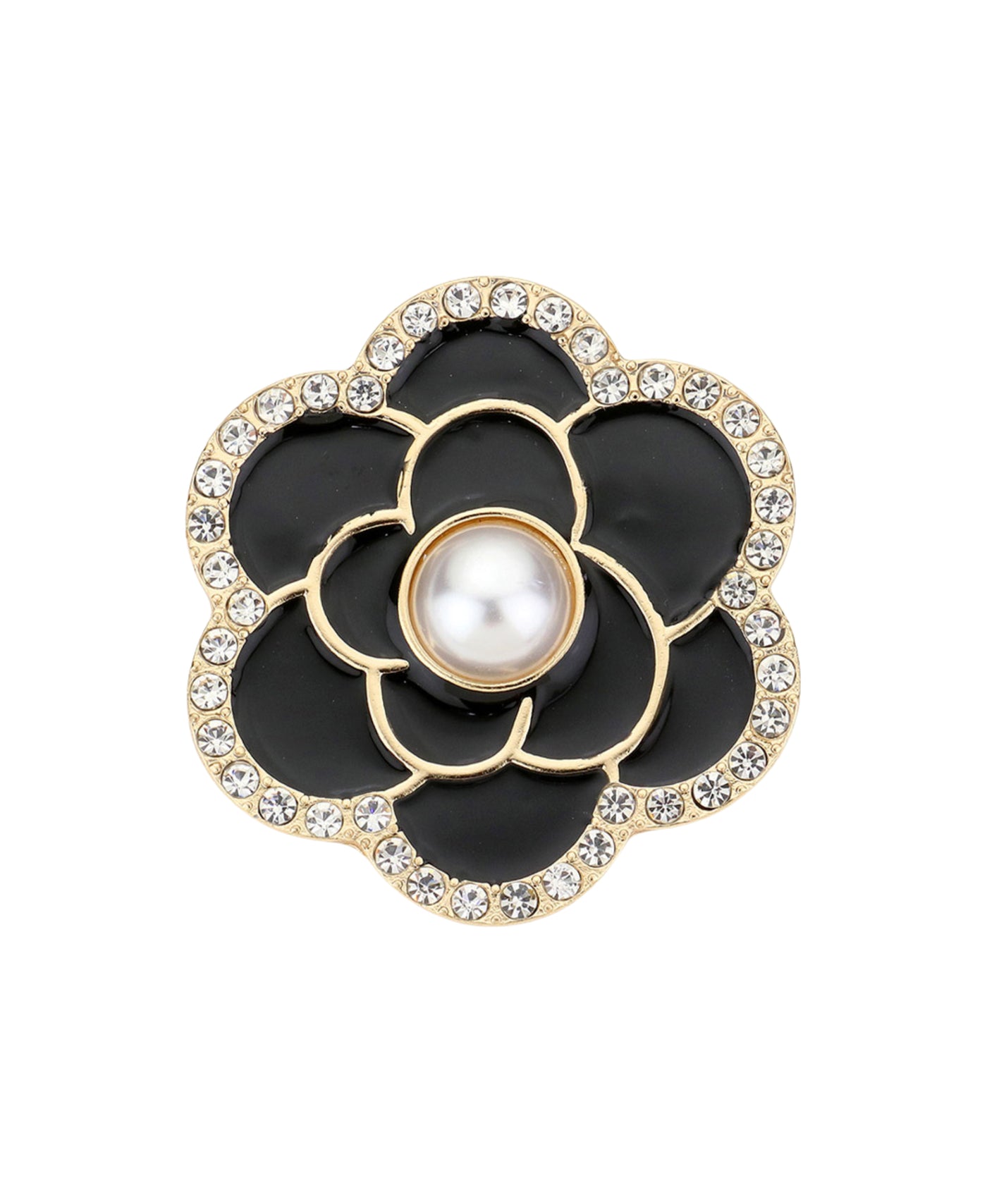 Rose Brooch w/ Faux Pearl view 1