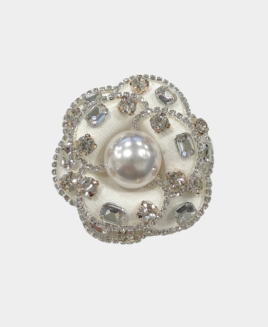 Rose Brooch/Hairclip w/ Crystals view 