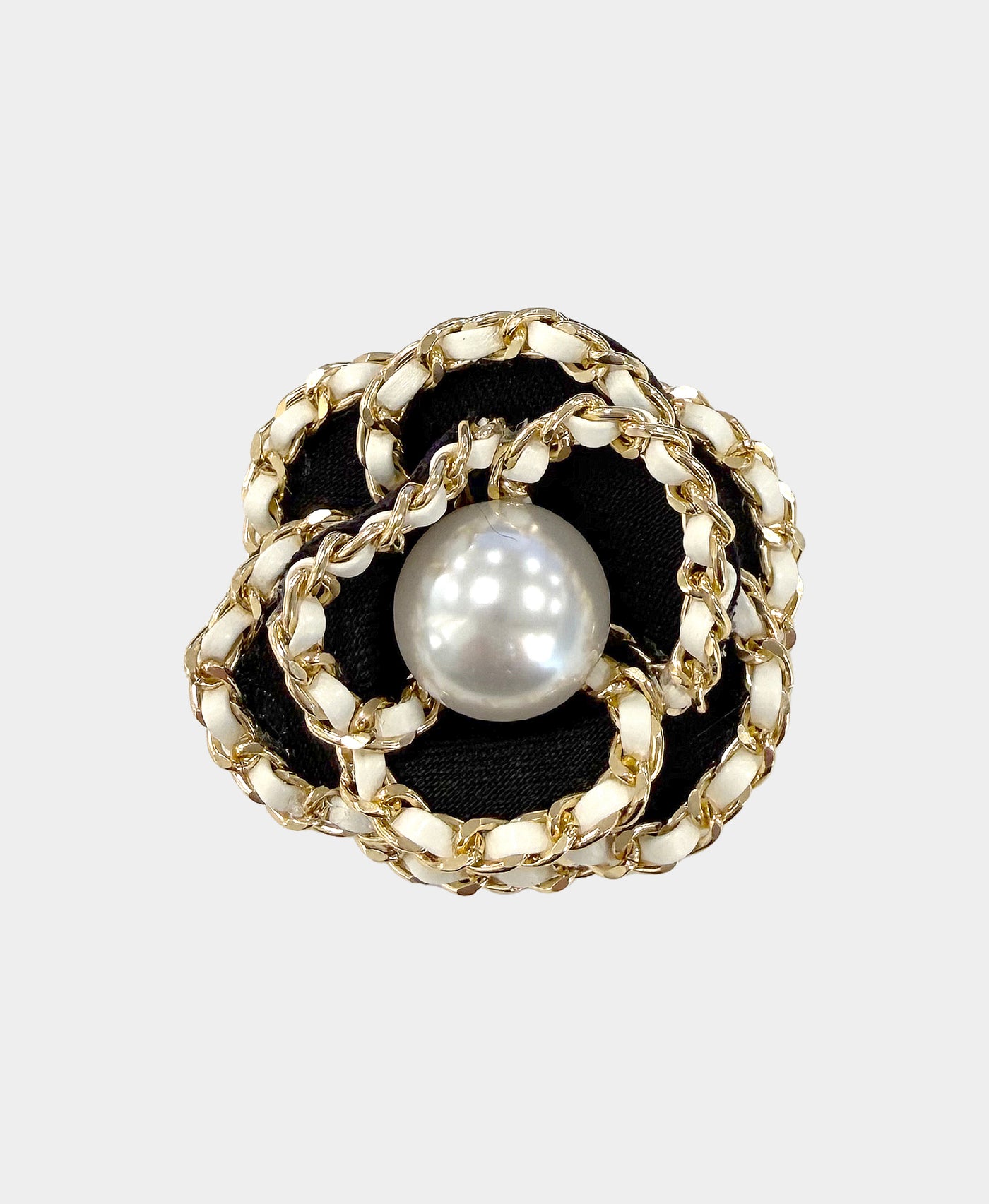 Faux Leather Chain Rose Brooch/Hairclip view 1