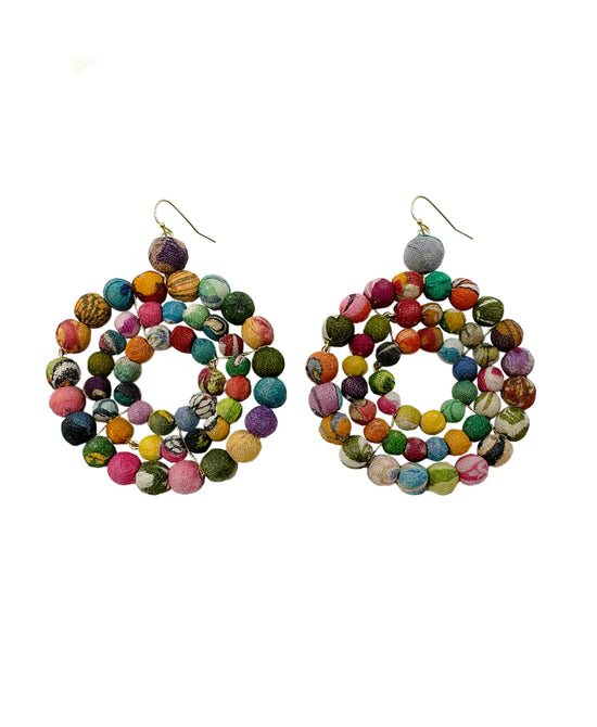 Beaded Hoop Earrings view 