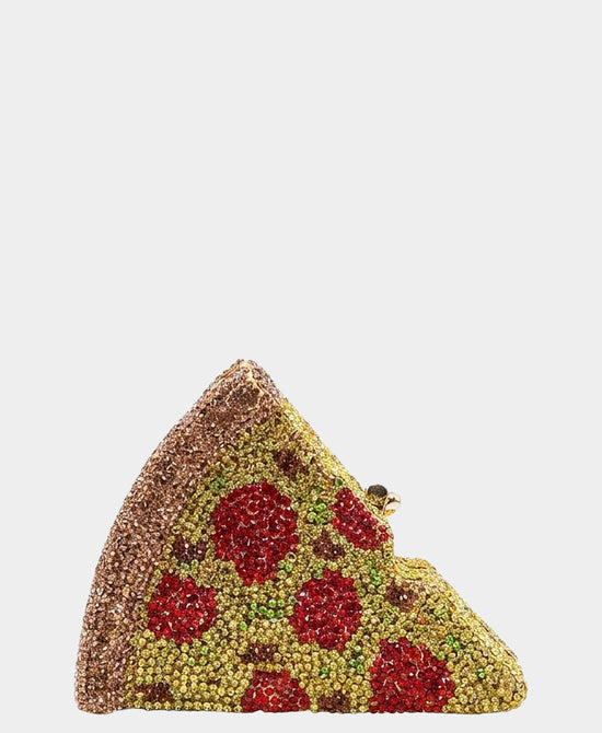 
Crystal Pizza Evening Bag in GOLD MULTI view 2