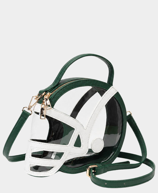 
Football Helmet Clear Handbag in DARK GREEN view 1