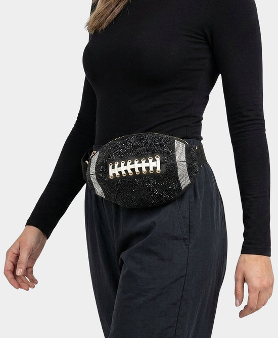 
Crystal Football Belt/Crossbody Bag in BLACK view 2