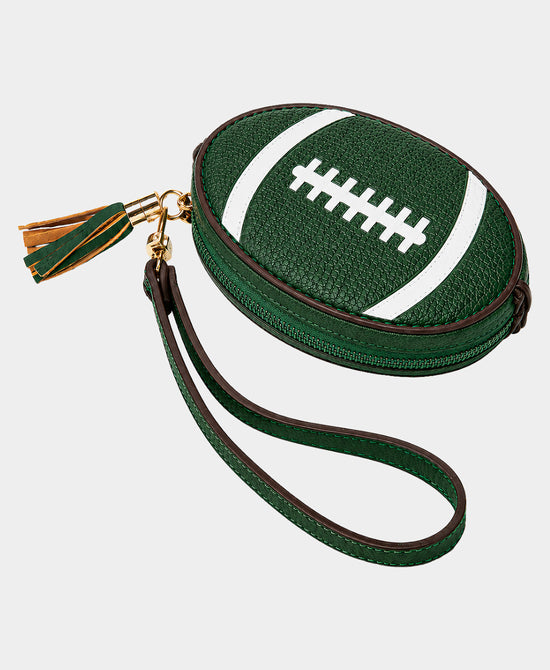 
Football Wristlet Keychain/Bag Charm in DARK GREEN view 1