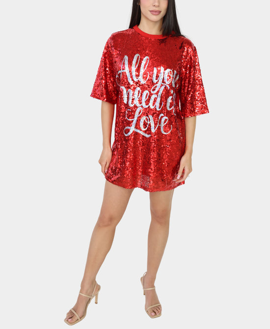 "All You Need Is Love" Sequin Dress view 1