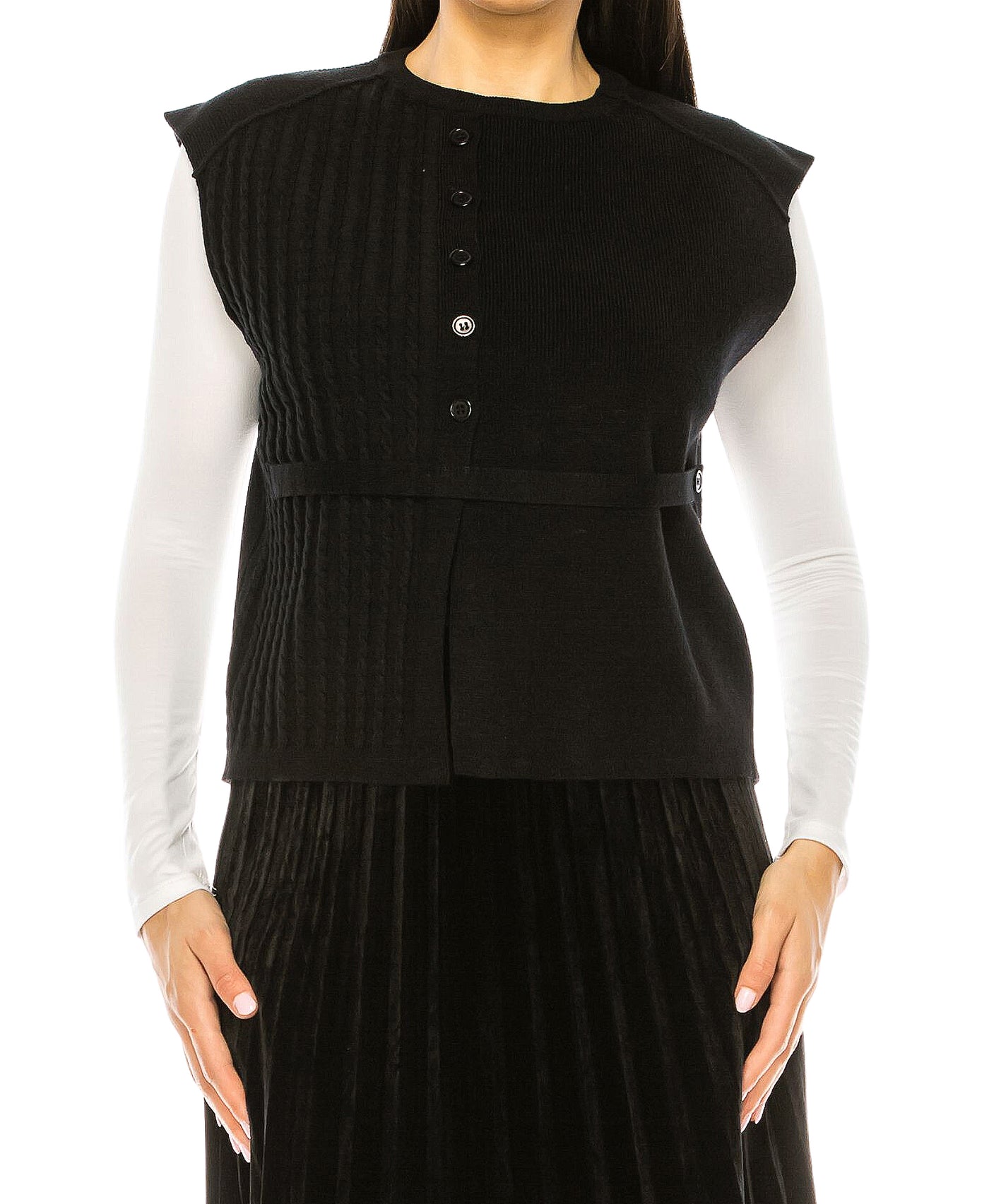 Cable Knit Sweater Vest image 1