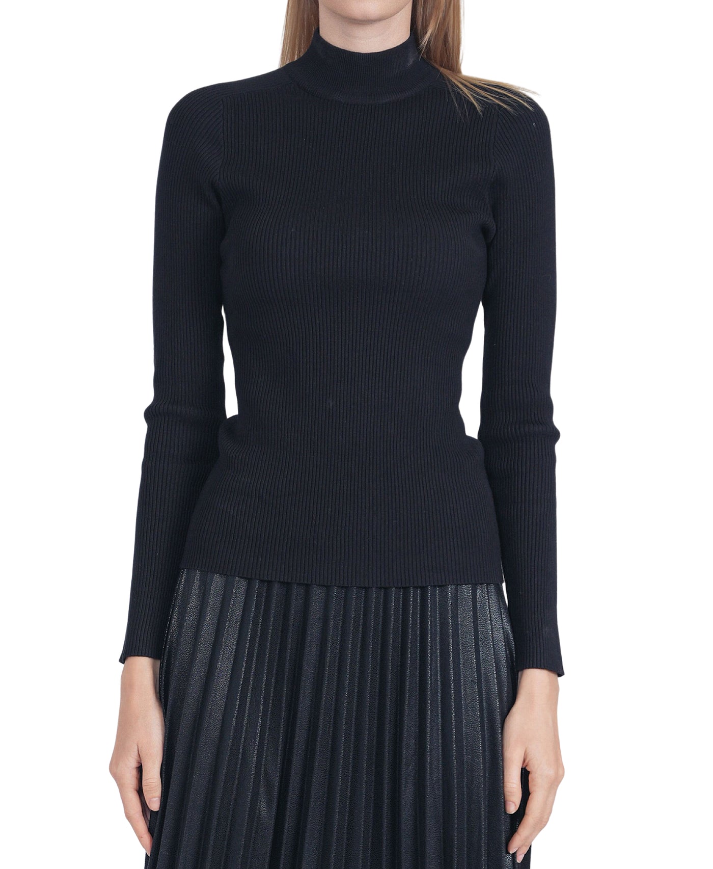 Ribbed Mock Neck Sweater image 1