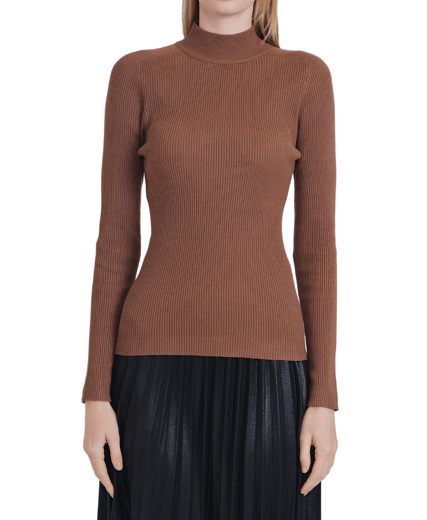 Ribbed Mock Neck Sweater image 1