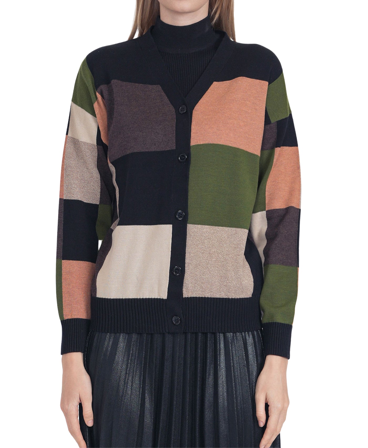 Colorblock Cardigan Sweater image 1