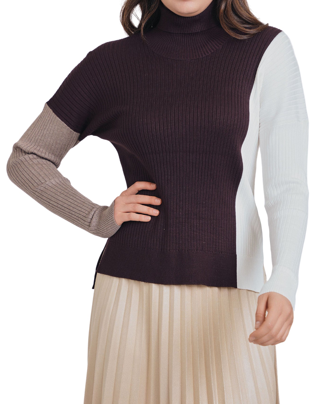 Ribbed Colorblock Sweater image 1