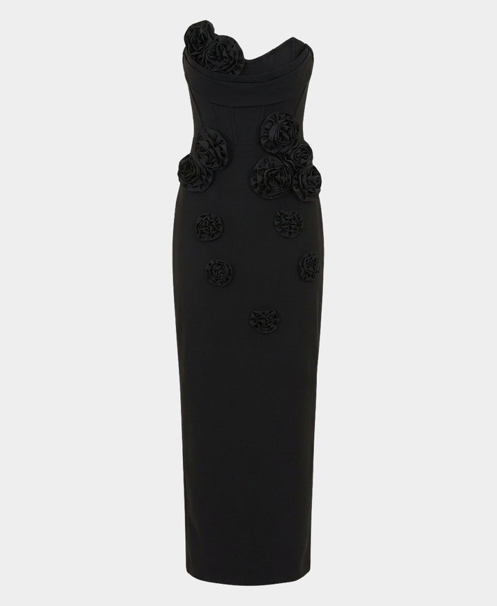Bodycon Maxi Dress w/ Rosettes – FOX'S