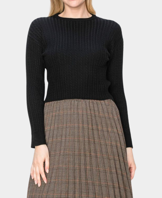 Cable Knit Crop Sweater view 