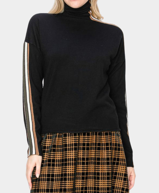 Knit Sweater w/ Stripe Sleeves view 