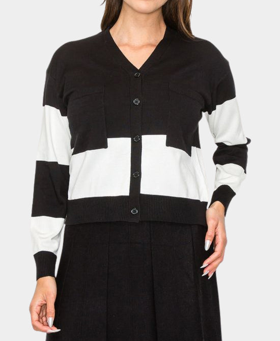 Colorblock Striped Cardigan view 