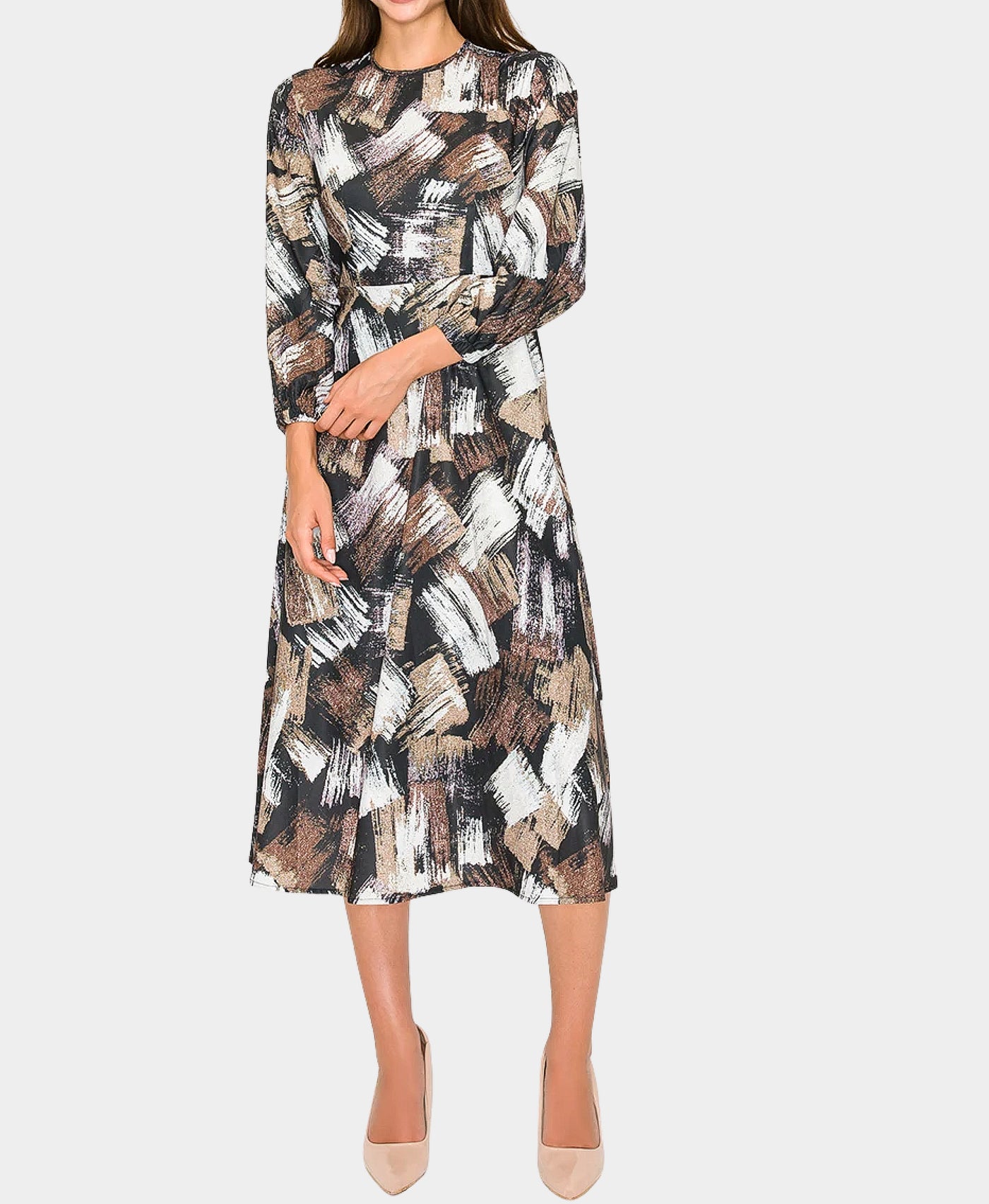 Printed Midi Dress view 1