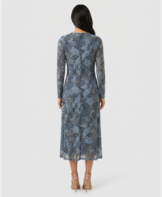 
Floral Print Midi Dress in BLUE view 2