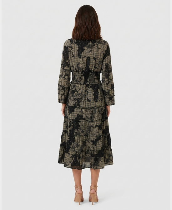 
Printed Midi Dress in BLACK MULTI view 2