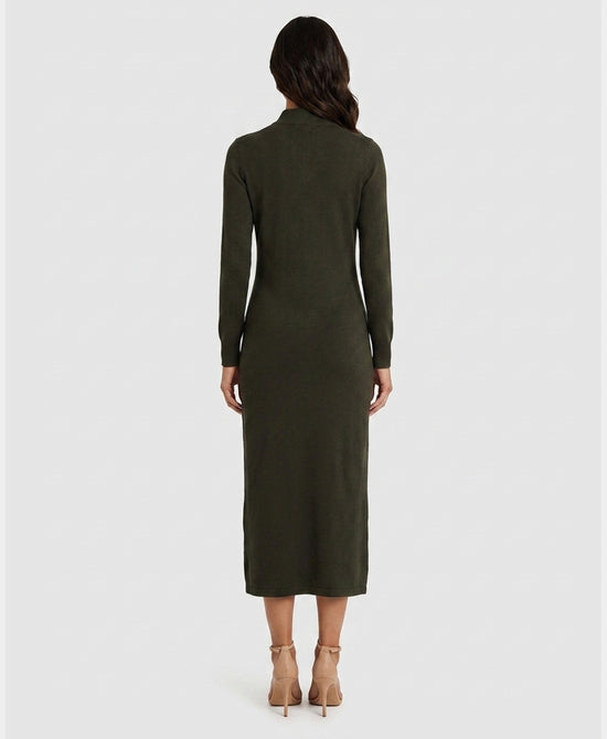 
Knit Maxi Dress in OLIVE view 2