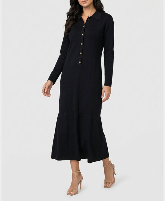 
Knit Maxi Dress in BLACK view 1