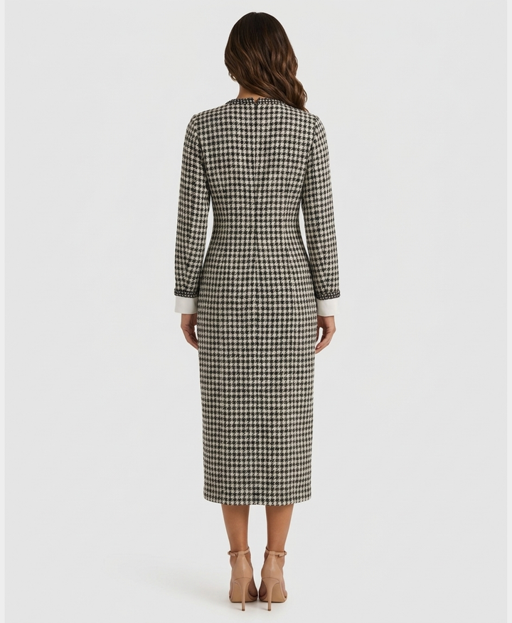 Houndstooth Maxi Dress – FOX'S - Online