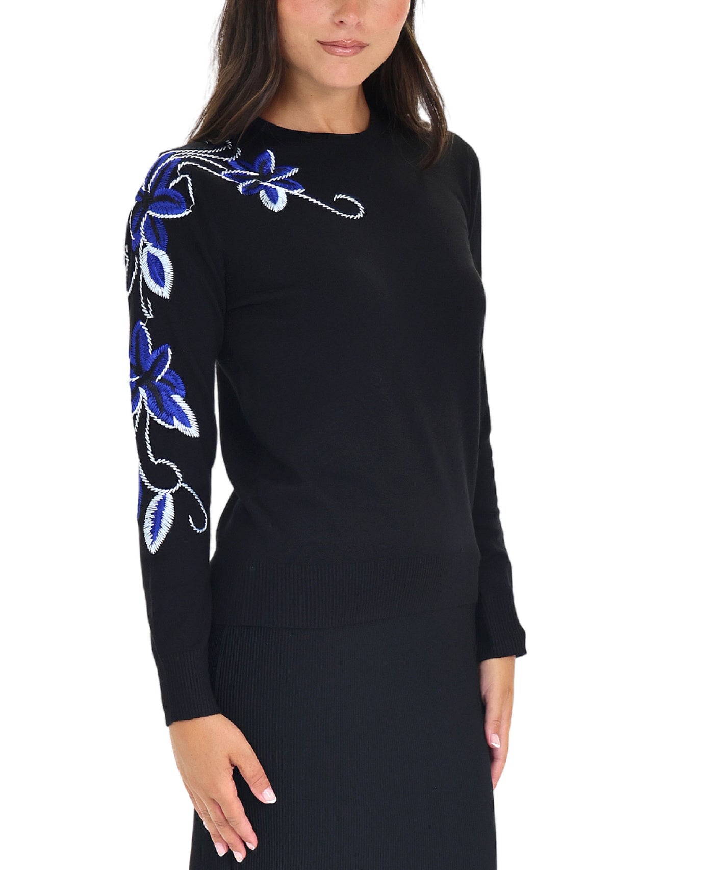 Embroidered Flower Sweater view 1