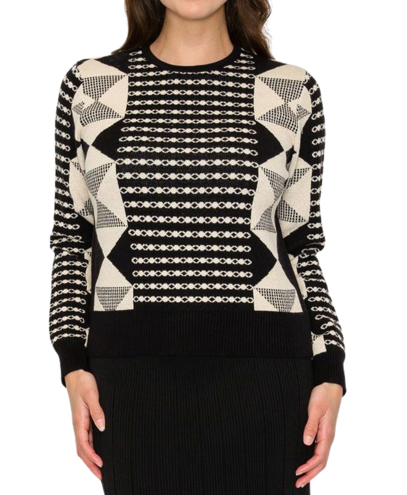 Printed Shimmer Sweater view 1