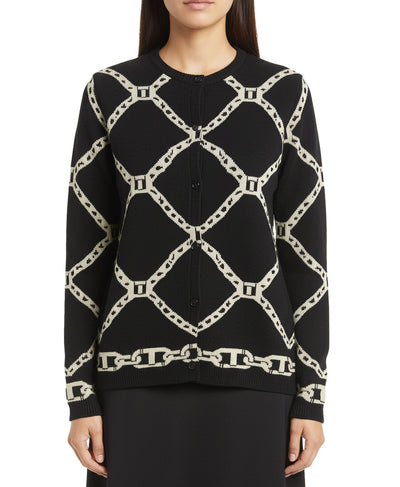 Chain Print Cardigan Sweater image 1