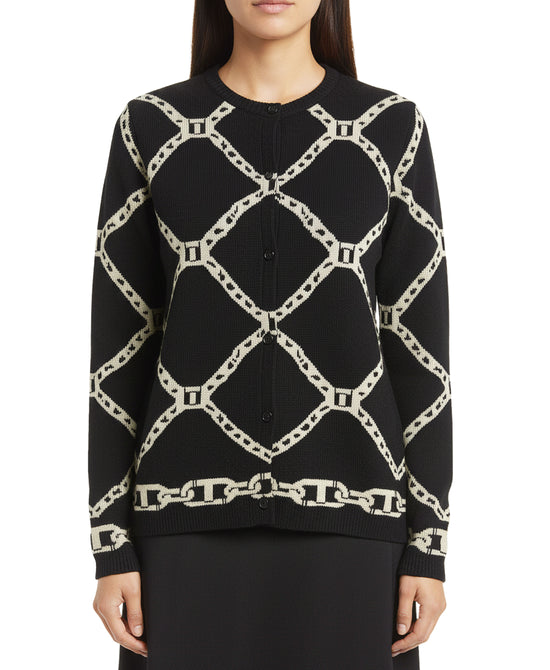 Chain Print Cardigan Sweater view 