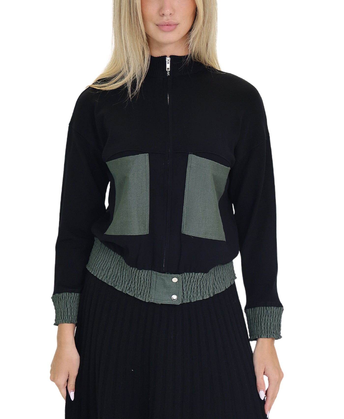 Sweater Jacket w/ Contrast Trim view 1