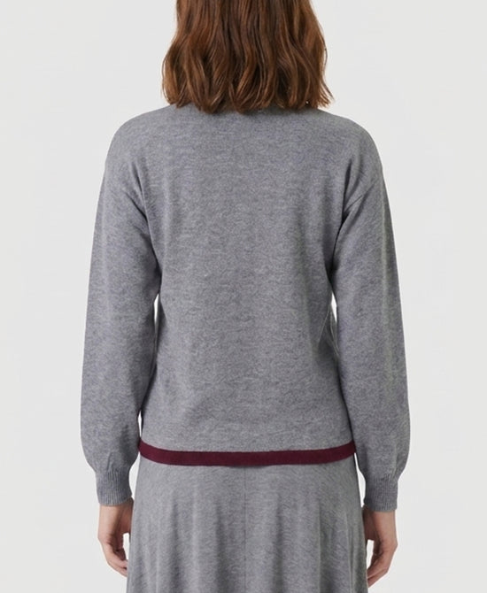 
Cardigan w/ Embroidered Detail in GREY view 2