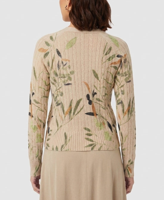 
Leaf Print Cardigan in BEIGE MULTI view 2