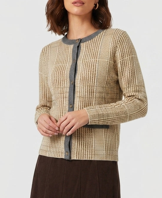 
Printed Cardigan in CAMEL MULTI view 1