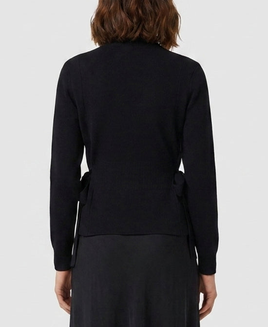 
Mock Neck Sweater w/ Side Ties in BLACK view 2