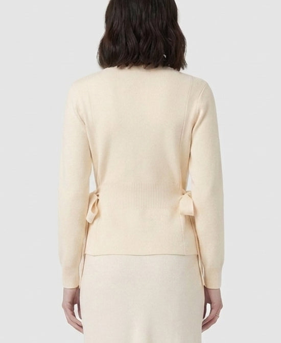 
Mock Neck Sweater w/ Side Ties in CREAM view 2