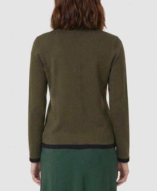 
Colorblock Sweater in OLIVE/BLACK view 2