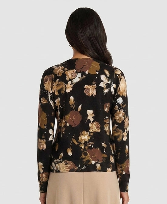 
Floral Print Sweater in BLACK MULTI view 2