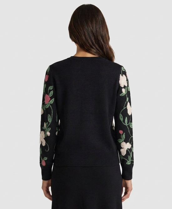 
Floral Print Cardigan in BLACK MULTI view 2