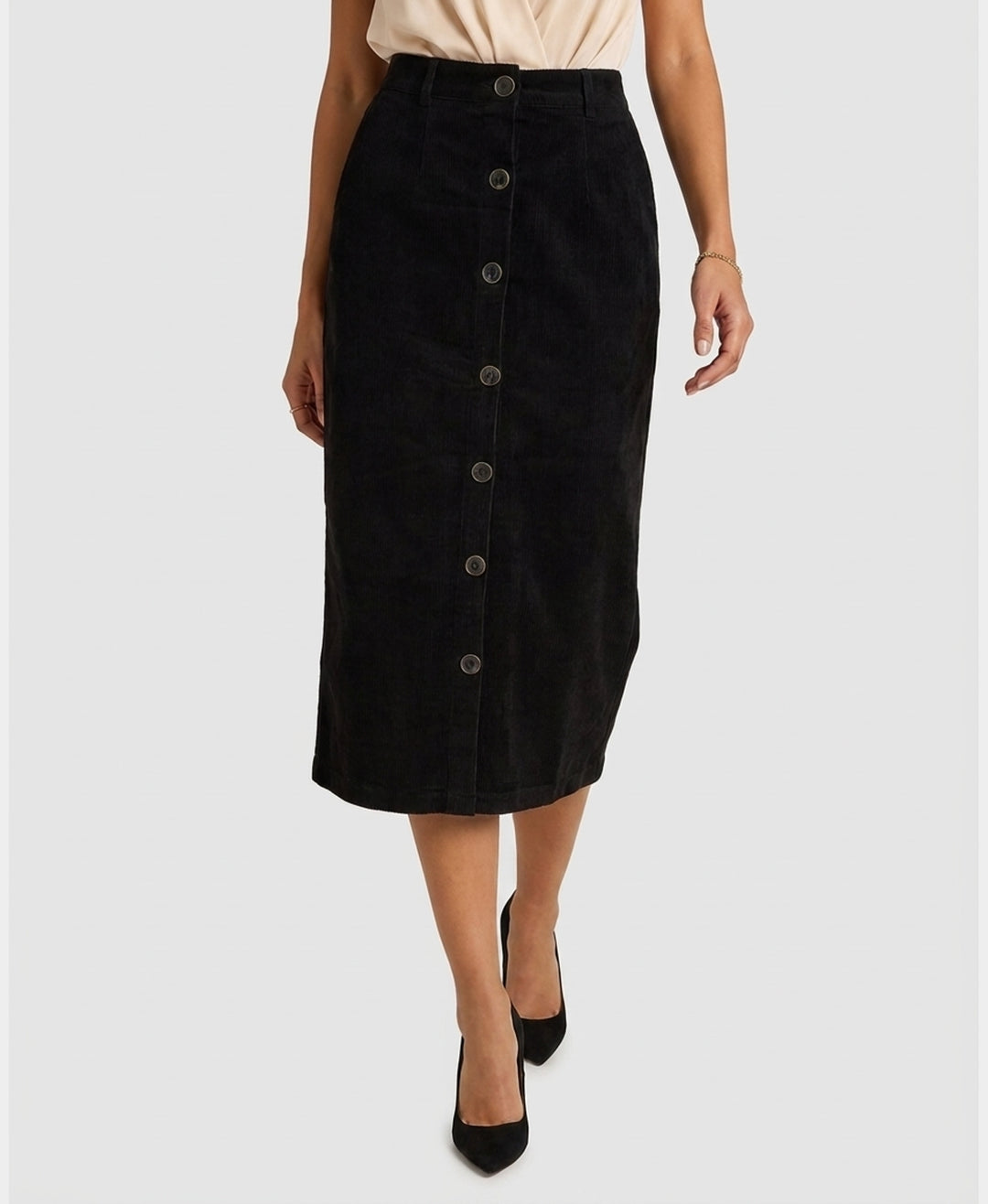 Velour Midi Skirt w/ Buttons – FOX'S - Online
