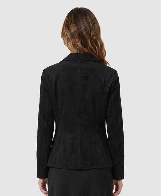 
Faux Suede Blazer in BLACK view 2