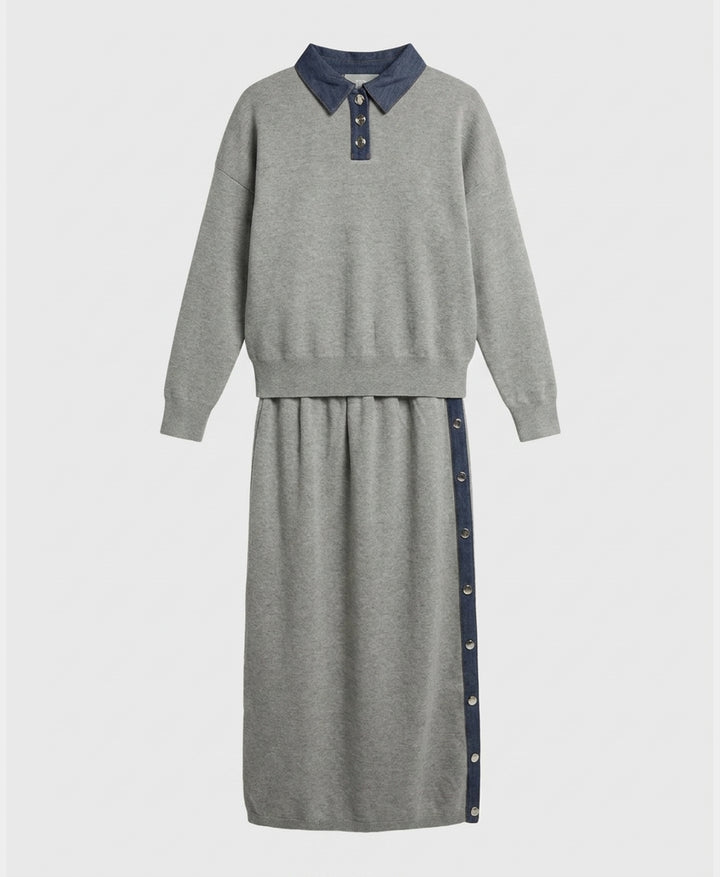 新品タグ付き✨ENFOLD STRAIGHT JUMPER SKIRT グレー ENFOLD LAYERED
